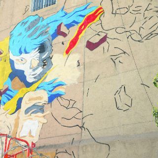 Blue Demon protagoniza mural en la ciudad