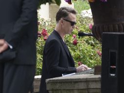 Matt Cameron, baterista de la banda del fallecido Cornell, Soundgarden, durante la ceremonia. AP / C. Pizello