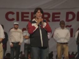 Delfina no pudo evitar derramar una lágrima al señalar una campaña que estuvo plagada de guerra sucia por parte del PRI. TWITTER / @delfinagomeza