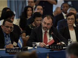 Luis Videgaray confía en que el grupo de los 14 países del continente podrá llegar pronto a un consenso. EFE / L. Nolly