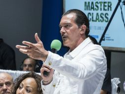 Antonio Banderas impartió la clase magistral 'El desarrollo sostenible es acerca de la gente'. EFE / G. Viera