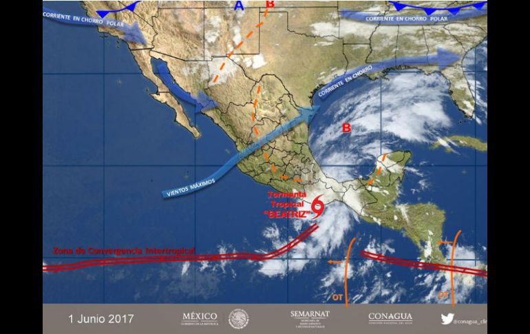 En el Atlántico se espera la formación de 11 ciclones tropicales con nombre, que es la cifra promedio, según la Conagua. TWITTER / @conagua_clima