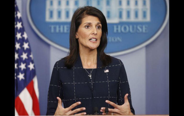 Esta es la primera referencia de un funcionario estadounidense sobre la posición del presidente Donald; en la foto Nikki Haley. AP / P. Martínez