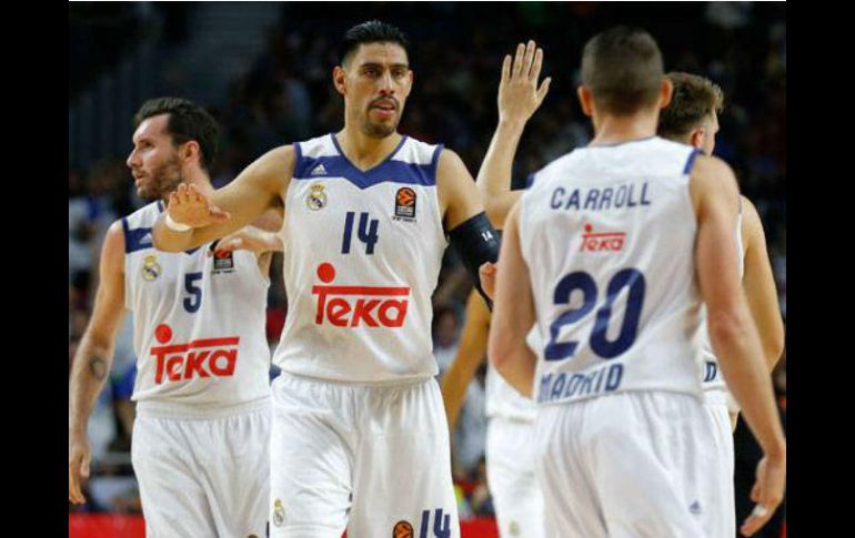 El mexicano se apunta siete rebotes y dos asistencias en la victoria merengue. TWITTER / @RMBaloncesto