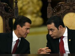 El Mandatario dirigió un mensaje como invitado especial ante el Congreso de Guatemala. AFP / J. Ordonez