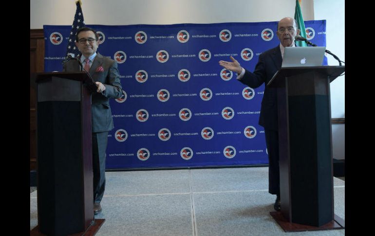 Ildefonso Guajardo, secretario de Economía, y Wilbur Ross, secretario de Comercio de EU. NTX / L. Nolly