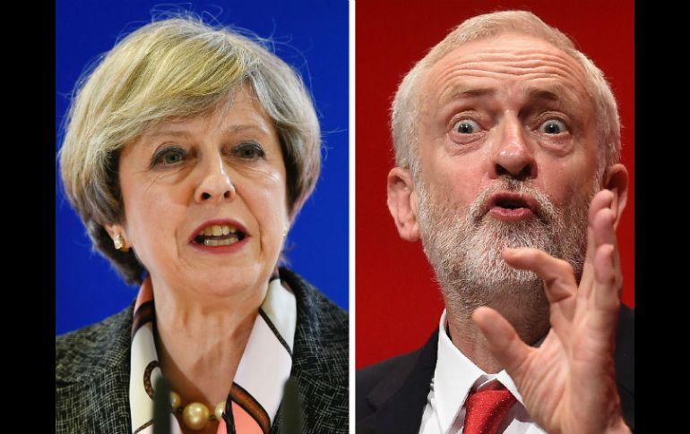Las encuestas de opinión reflejan que la ventaja inicial del partido de May se ha ido estrechando ante el de Corbyn. AFP / J. Thys / P. Ellis