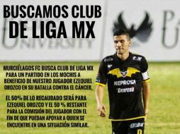 El Club América se ofreció para disputar contra Murciélagos un partido que sirva para recaudar fondos para Orozco. TWITTER / @murcielagosfc