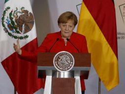 Merkel participó en un panel interactivo titulado  Alemania y México: socios en el camino hacia la industria 4.0. SUN / L. Cortés