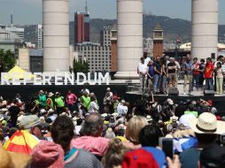 Al evento acude Josep Guardiola, quien apela a defender el ‘derecho a la libertad de expresión política’ catalana. EFE / M. Pérez