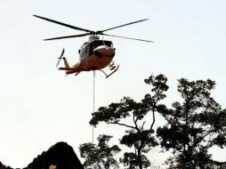 Helicópteros de la Fuerza Área, en coordinación con la Policía Federal realizan las labores de búsqueda y rescate. NTX / ARCHIVO