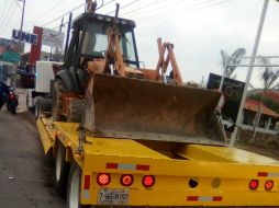 La retroexcavadora fue robada el pasado fin de semana en la Zona Metropolitana. ESPECIAL /