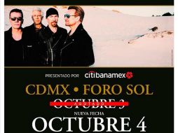 U2 llegará a México para presentar 'The Joshua Tree Tour'. TWITTER / @ocesa_rock