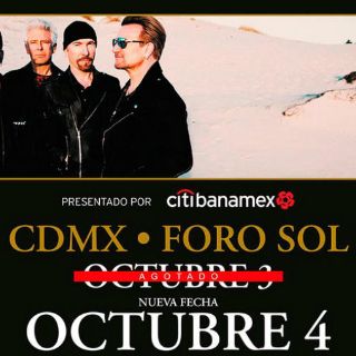 U2 abre segunda fecha en la Ciudad de México