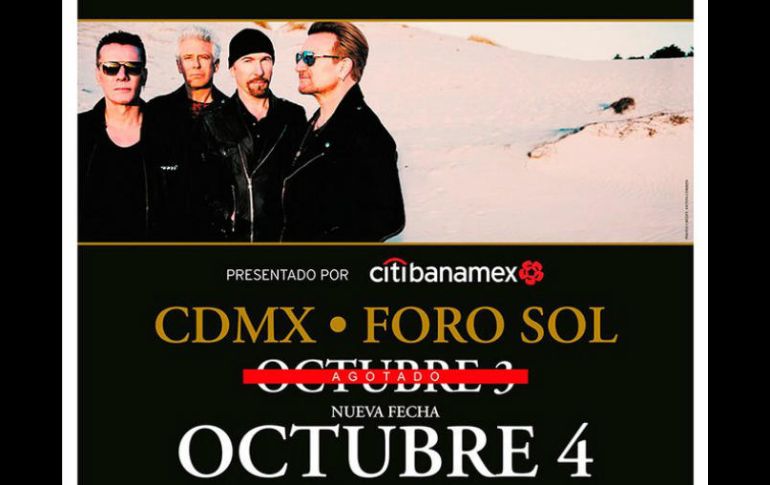 U2 llegará a México para presentar 'The Joshua Tree Tour'. TWITTER / @ocesa_rock