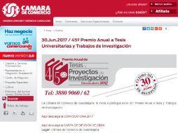 Los interesados pueden ingresar a la página www.camaradecomerciogdl.mx para descargar la convocatoria. ESPECIAL / www.camaradecomerciogdl.mx/