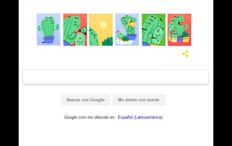 Seis imágenes animadas de un cactus representan el papel de un padre en convivencia con sus hijos. ESPECIAL / google.com