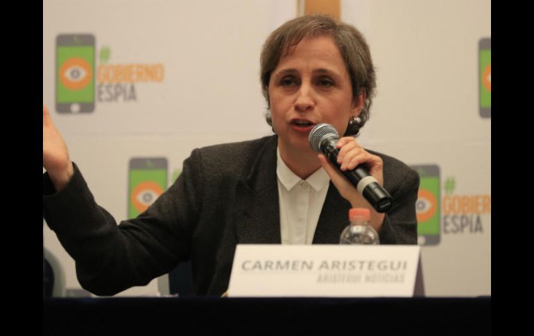 Entre los periodistas afectados se encuentran Carmen Aristegui (foto), Rafael Cabrera y Sebastián Barragán. SUN / ARCHIVO