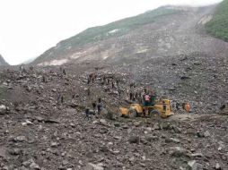 Un reporte de Xinhua precisa que ‘parte de la montaña’ tibetana en la prefectura de Aba había colapsado. TWITTER / @cgtnenespanol