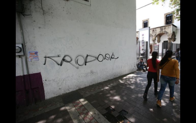 Esta es la segunda ocasión en una semana que son vandalizados inmuebles patrimoniales en la ciudad. EL INFORMADOR / F. Atilano