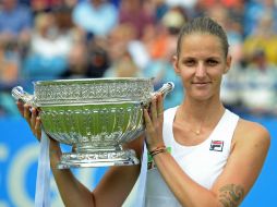 Pliskova obtuvo 10 saques directos en su cuenta, para ganar el noveno título de su carrera y el tercero de este año. EFE / G. Penny