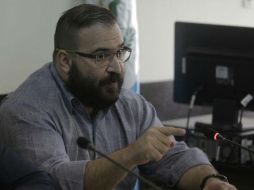 A diferencia de su actitud sonriente mostrada en otras audiencias, en la de ayer Javier Duarte se mostró serio. SUN / L. Cortés