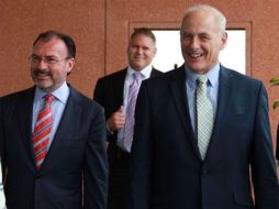 El secretario de Seguridad Nacional de EU arribó a la SRE a las 14:45 horas, tras haber estado con Peña Nieto. TWITTER / @SRE_mx