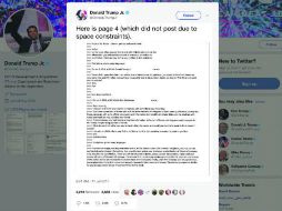 Una parte de los correos que Donal Trump Jr. sostuvo con Rob Goldstone. AP /