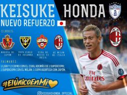 Keisuke Honda disputó con la Selección de Japón los Mundiales de Sudáfrica 2010 y Brasil 2014. TWITTER / @Tuzos