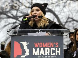 Madonna durante la marcha pro mujeres en Washington, 2017. AP / ARCHIVO