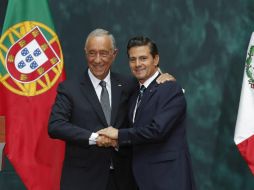 Peña Nieto se reunió con Marcelo Rebelo de Sousa, presidente de la República Portuguesa. EFE / J. Nuñez