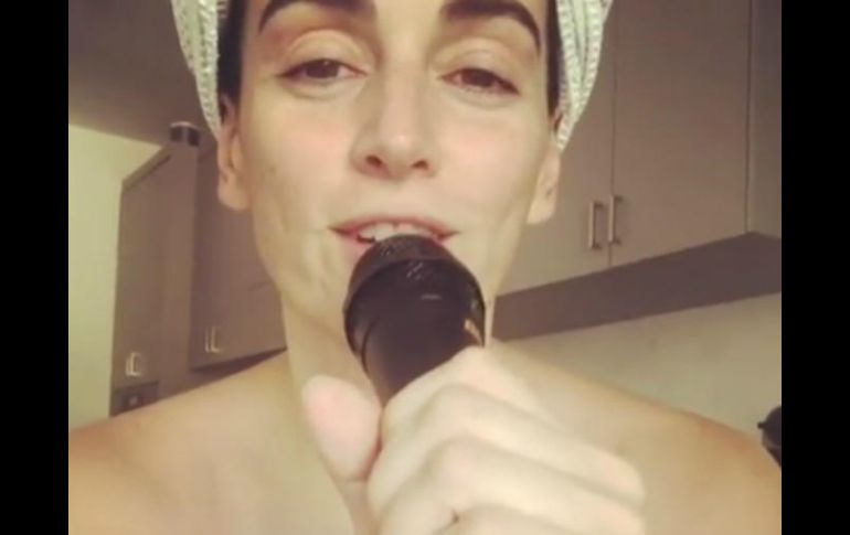 De la Reguera tomó el micrófono y cantó para sus seguidores. INSTAGRAM / adelareguera