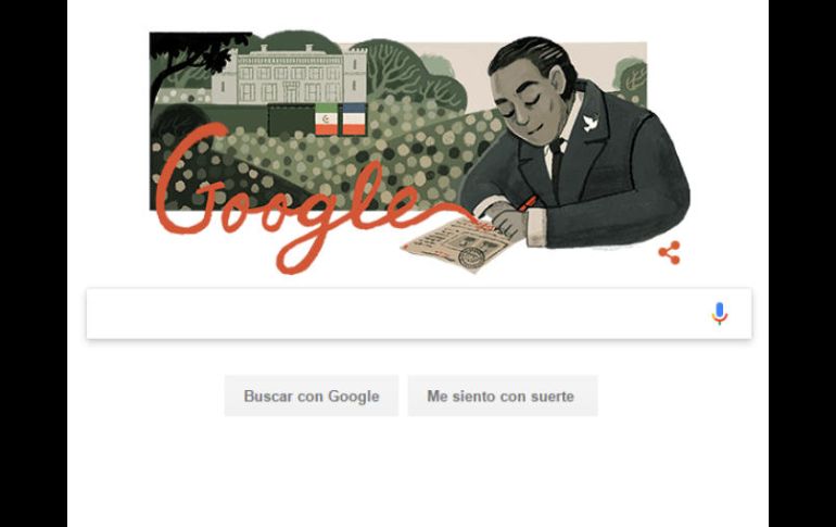 En el 'doodl'e, aparece en el fondo un castillo con las banderas de México y Francia. ESPECIAL / google.com