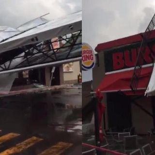 Cae espectacular sobre restaurante de hamburguesas