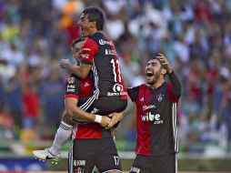 Jugadores del Atlas celebran su triunfo ante León. MEXSPORT / I. Ortiz