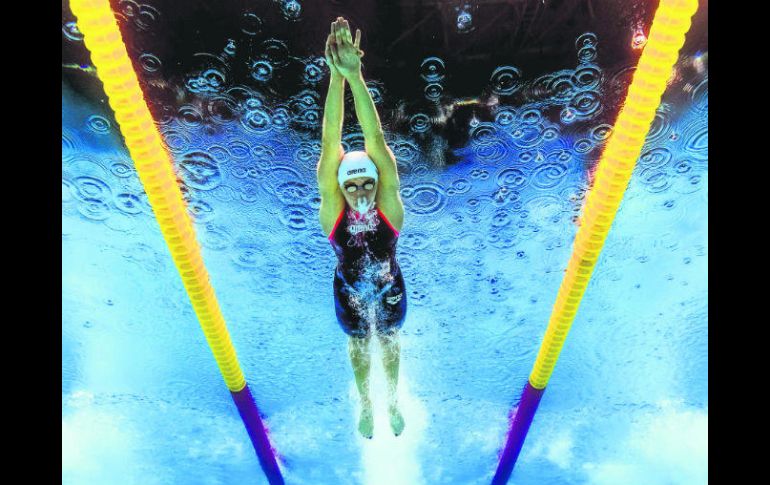 Dominante. La húngara Katinka Hosszu durante su participación ayer en la prueba de los 200 metros combinados en Budapest. AFP /