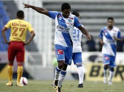 Brayan Angulo fue el protegonista del partido. EFE / H. Ortuño