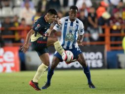Acción del partido entre Pachuca y América en el estadio Hidalgo. MEXSPORT / D. Leah