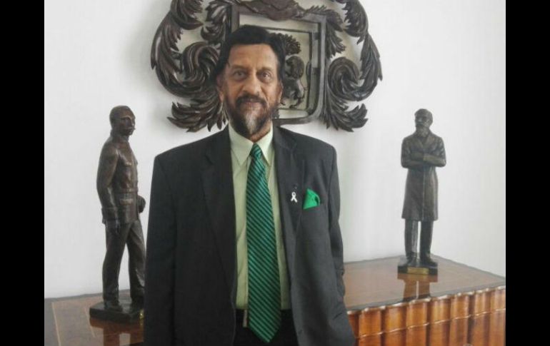 Rajendra Pachauri participó en el Foro de Cambio Climático en el Palacio Municipal de Guadalajara. EL INFORMADOR / V. Arenas