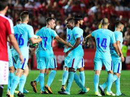 El público local silbó varias veces a los catalanes. AFP / J. Jordan