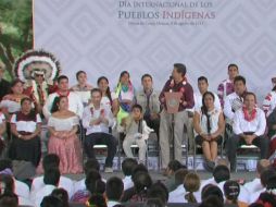 El Mandatario celebró el Día Internacional de los Pueblos Indígenas en Chiapa de Corzo. TWITTER / @PresidenciaMX