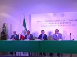 En rueda de prensa, los expertos del peritaje revelan las razones que originaron el socavón donde murieron dos personas. TWITTER / @SCT_mx