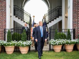 ‘Tenemos tropas en todo el mundo, en lugares que están muy lejos. Venezuela no está muy lejos’, dijo Trump. AFP / J. Watson