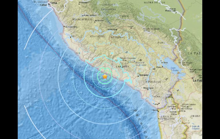 Un sismo de 5.6 grados que remeció el sureste de Perú. ESPECIAL / earthquake.usgs.gov