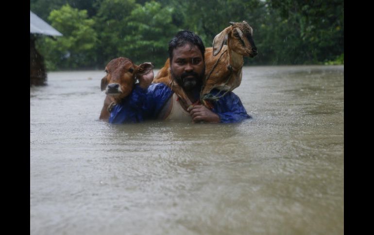 Las labores de rescate han sido afectadas por la persistencia de las lluvias. EFE / N. Shrestha
