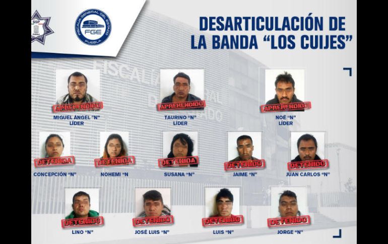 La Fiscalía de Puebla informó sobre los doce detenidos. TWITTER / @FiscaliaPuebla