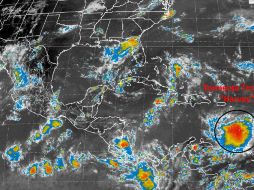 En el Océano Atlántico se ubica la tormenta tropical ‘Harvey’, que a las 16:00 horas se localizó en las Antillas Menores cerca de QR. TWITTER / @conagua_clima