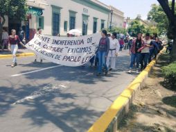 Al no recibir respuesta, los atletas se han manifestado dos días seguidos frente al Palacio municipal. EL INFORMADOR / I. Martínez