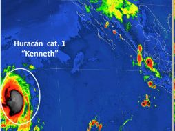 'Kenneth' se encuentra aproximadamente a mil 970 kilómetros al oeste-suroeste de Baja California Sur. TWITTER / @conagua_clima