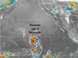 'Kenneth' se convirtió el lunes en una poderosa tormenta de categoría 4. TWITTER / @conagua_clima